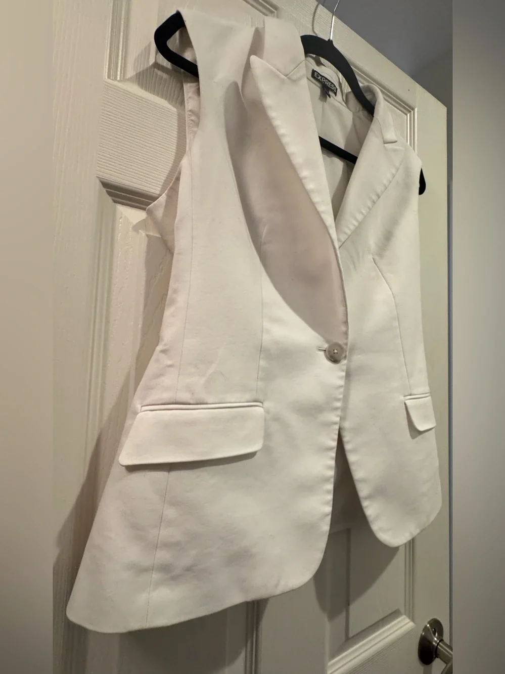 Express White Sleeveless Blazer Vest
